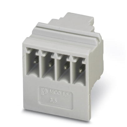 MCO 1,5/ 4-G1L-3,5 KMGY    Header, Nominal current: 8 A, Nom. voltage: 160 V, Pitch: 3.5 mm, Number of positions: 4, Color: light gray, Assembly: Sold