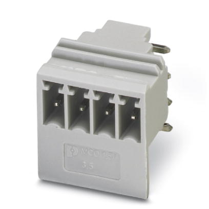 MCO 1,5/ 4-G1R-3,5 KMGY    Header, Nominal current: 8 A, Nom. voltage: 160 V, Pitch: 3.5 mm, Number of positions: 4, Color: light gray, Assembly: Sold