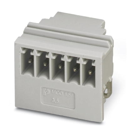 MCO 1,5/ 5-G1L-3,5 KMGY    Header, Nominal current: 8 A, Nom. voltage: 160 V, Pitch: 3.5 mm, Number of positions: 5, Color: light gray, Assembly: Sold