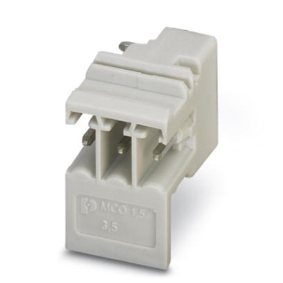 MCO 1,5/ 3-G1L-3,5 KMGY    Header, Nominal current: 8 A, Nom. voltage: 160 V, Pitch: 3.5 mm, Number of positions: 3, Color: light gray, Assembly: Sold