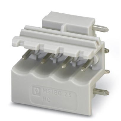 MSTBO 2,5/ 4-G1R KMGY    Header, Nominal current: 12 A, Nom. voltage: 250 V, Pitch: 5 mm, Number of positions: 4, Color: gray, Assembly: Soldering