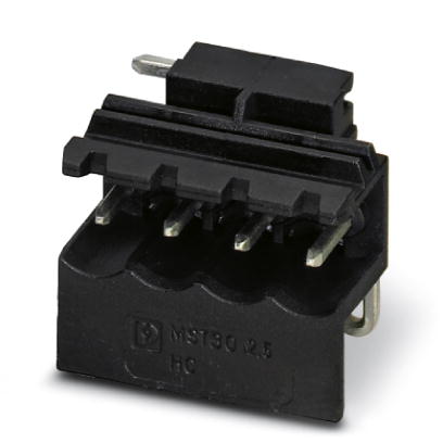 MSTBO 2,5/ 4-G1L BK    Header, Nominal current: 12 A, Nom. voltage: 250 V, Color: black, Assembly: Soldering