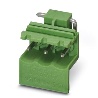 MSTBO 2,5/ 3-G1L    Header, Pitch: 5 mm, Number of positions: 3, Color: green, Assembly: Soldering