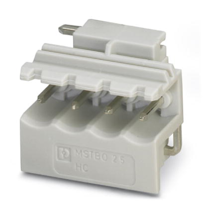 MSTBO 2,5/ 4-G1L KMGY    Header, Nominal current: 12 A, Nom. voltage: 250 V, Pitch: 5 mm, Number of positions: 4, Color: gray, Assembly: Soldering