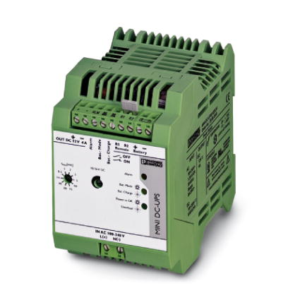 MINI-DC-UPS/12DC/4    Uninterruptible power supply with integrated power supply unit, 4 A, in combination with MINI-BAT/12/DC 1.6 Ah or 2.6 Ah