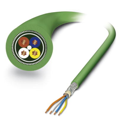 VS-OE-OE-93B-100,0    Bus system cable, PROFINET, 4-wire, shielded, PVC, green outer sheath, 4 x 0.3
