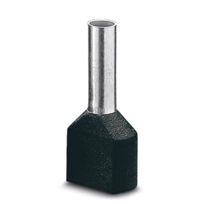 AI-TWIN 2X 1,5 - 8 BK    Ferrule, Length: 16 mm, Color: black