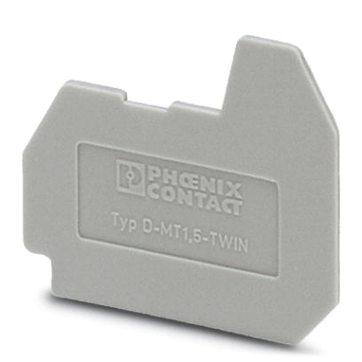 D-MT 1,5-TWIN    End cover for modular terminal blocks, Length: 28 mm, Width: 1 mm, Color: gray