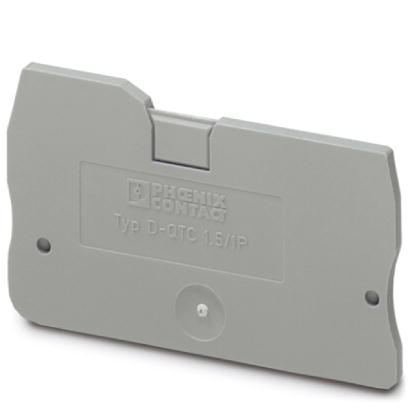D-QTC 1,5/1P    End cover for modular terminal blocks, Length: 53.5 mm, Width: 2.2 mm, Height: 39.3 mm, Color: gray