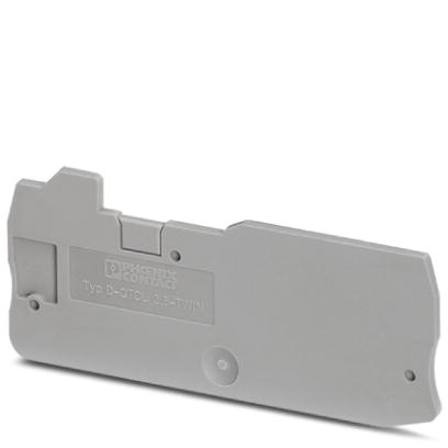 D-QTCU 2,5 TWIN    End cover for modular terminal blocks, Length: 82.5 mm, Width: 2.2 mm, Color: gray