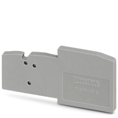D-SC 4    End cover for modular terminal blocks, Color: gray