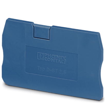 D-ST 2,5 BU    End cover for modular terminal blocks, Length: 48.5 mm, Width: 2.2 mm, Height: 36.5 mm, Color: blue