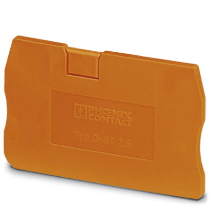 D-ST 2,5 OG    End cover for modular terminal blocks, Length: 48.5 mm, Width: 2.2 mm, Height: 36.5 mm, Color: orange