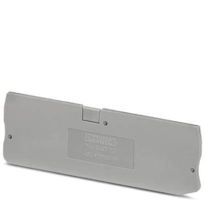D-ST 2,5-QUATTRO/4P    End cover for modular terminal blocks, Length: 89.5 mm, Width: 2.2 mm, Height: 36.5 mm, Color: gray