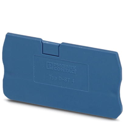 D-ST 4 BU    End cover for modular terminal blocks, Length: 56 mm, Width: 2.2 mm, Height: 36.5 mm, Color: blue