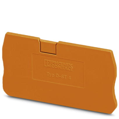D-ST 4 OG    End cover for modular terminal blocks, Length: 56 mm, Width: 2.2 mm, Height: 36.5 mm, Color: orange