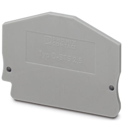 D-STS 2,5    End cover for modular terminal blocks, Length: 51 mm, Width: 2.2 mm, Height: 43 mm, Color: gray
