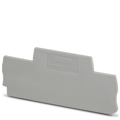 D-STTB 2,5-TWIN    End cover for modular terminal blocks, Length: 91.5 mm, Width: 2.2 mm, Height: 47.5 mm, Color: gray