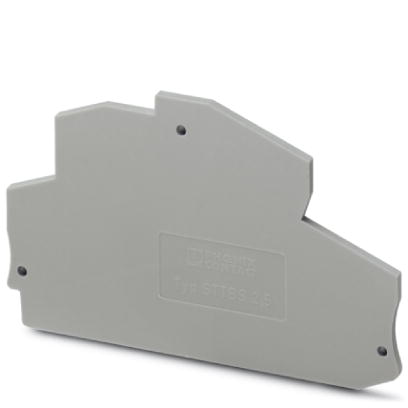 Image D-STTBS 2,5    End cover for modular terminal blocks, Length: 78 mm, Width: 2.2 mm, Height: 54.5 mm, Color: gray