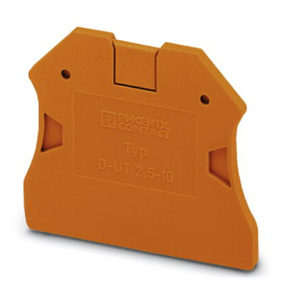 D-UT 2,5/10 OG    End cover for modular terminal blocks, Length: 48 mm, Width: 2.2 mm, Height: 48.4 mm, Color: orange