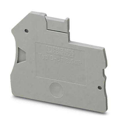 D-UT 2,5/1P    End cover for modular terminal blocks, Length: 47.6 mm, Width: 2.2 mm, Height: 48.4 mm, Color: gray