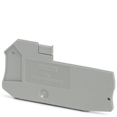 D-UT 4-QUATTRO/ 2P    End cover for modular terminal blocks, Length: 82.4 mm, Width: 2.2 mm, Color: gray