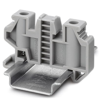 E/UK-NS 35    End brackets, for supporting the ends of double-level and three-level terminal blocks,