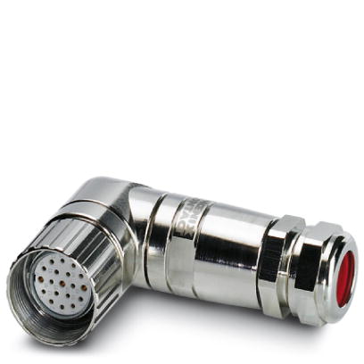 V-RC/TWUM 13/KVD 13/LBL 16+3    M23 socket, 19-pos., angled, freely configurable, with solder connec