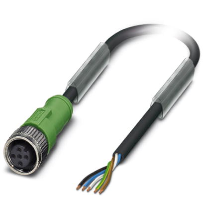 SAC-5P-M12FS/ 8,0-PUR/M12FS VW Sensor/actuator cable, 5-pos, PUR irradiated, halogen-free, straight M12 socket on straight socket, length: 8 m