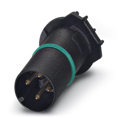 SACC-CI-M12MS-4CON-L180 THR    Sensor/actuator flush-type plug, 4-pos., A-coded, with straight THR s