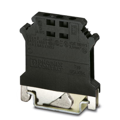 USLKG 4 BK/BK    Reference potential terminal block, with black insulation housing, for mounting on NS 32 or NS 35/7.5
