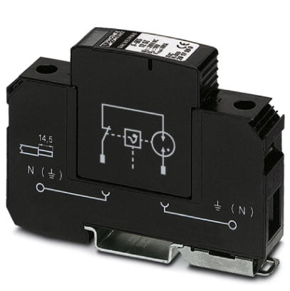 F-MS 12    Surge arrester type 2, consisting of base element and protective plug with N-PE total current spark gap for mounting on NS 35/7.5, housing