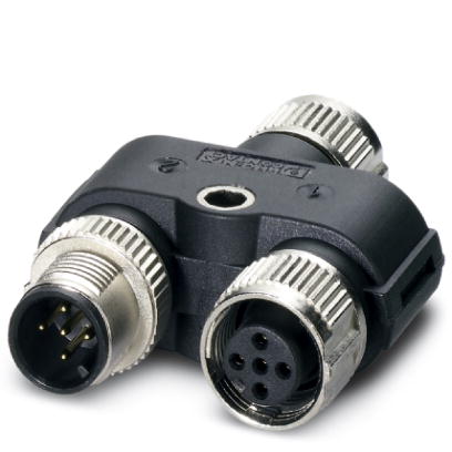 SAC-5P-M12YF/M12FS-M12MS VP    Y-distributor, 5-pos., straight M12 socket on straight M12 socket and