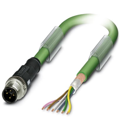 SAC-5P- 2,0-900/M12FSB    Bus system cable, INTERBUS, 5-pos., PUR green halogen-free, shielded, free