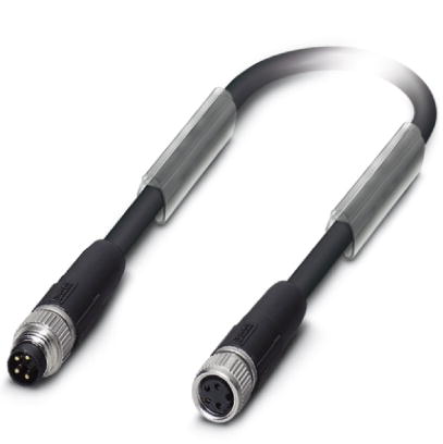 SAC-4P-M 8MS/ 0,13-950/M 8FS    Bus system cable, INTERBUS, 4 pos., PUR halogen-free black, shielded