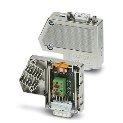 SUBCON-PLUS-PROFIB    SUB-D connector, 9-pos., with two cable entries, bus system: Profibus with 12 Mbps (termination resistor can be connected via a