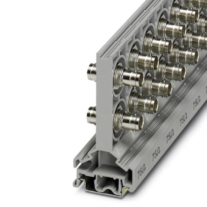 BNC-DV 50    BNC connector, double-level, for mounting on NS 32 or NS 35/7.5, wave impedance: 50 Ohm