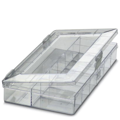 SORTI 3/ 7    Assortment box, dimensions: 250 x 170 x 46 mm, 7 compartments, compartment size 1: 98 x 39 mm, compartment size 2: 66 x 243 mm