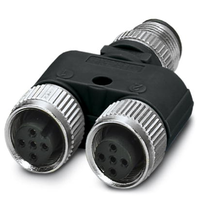 SAC-5P-M12Y/2XM12FS VP BK    Y-distributor/connector M12, with female connector M12, 5-pos. connecto