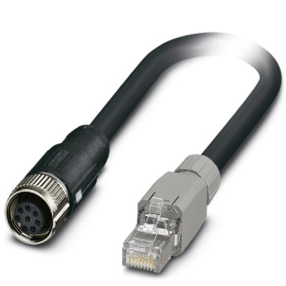 SAC-6P-M12FS/ 5,0-970/RJ45Q    Bus system cable, VARAN, 6-pos., TPE halogen-free black, shielded, st