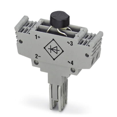 ST-B250C1500    Component plug, with bridge rectifier B 250 C 1500, for 4-pos. components, two basic terminal blocks are necessary per plug, height: 1