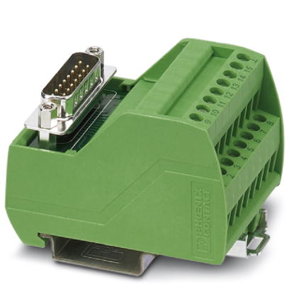 VIP-2/SC/D15SUB/M    VARIOFACE module, with screw connection and male D-Subminiature pin strip, for mounting on NS 35/7.5 or NS 32, 15-pos.