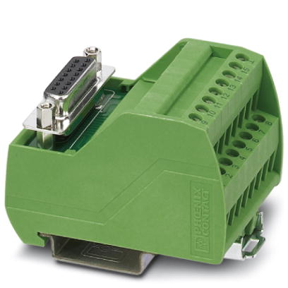 VIP-2/SC/D15SUB/F    VARIOFACE module, with screw connection and female D-Subminiature pin strip, for mounting on NS 35/7.5 or NS 32, 15-pos.