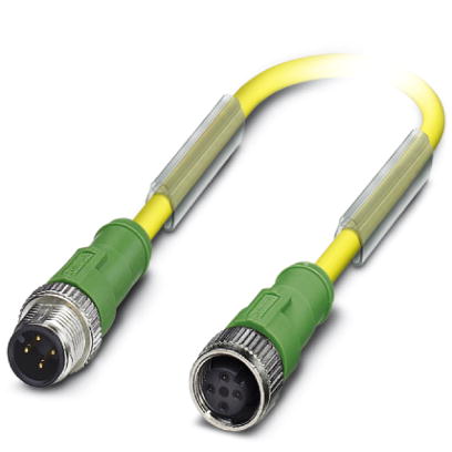 SAC-4P-M12MS/ 0,3-PUR/M12FS D    Sensor/actuator cable, straight male connector M12 on straight fema