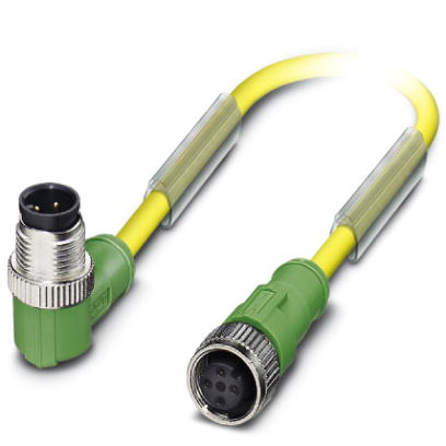 SAC-4P-M12MR/1,5-PUR/M12FS D    Sensor/actuator cable, angled plug M12 on straight socket M12, 4-pos