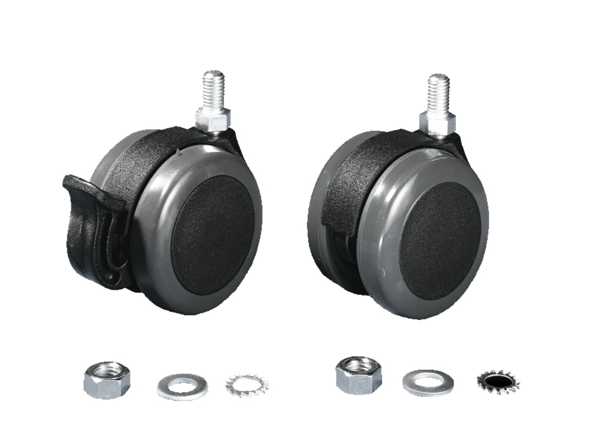 SET OF CASTORS, 2 PLAIN, 2